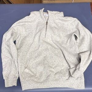 Aritzia Women's Gray Zip-Up Sweater